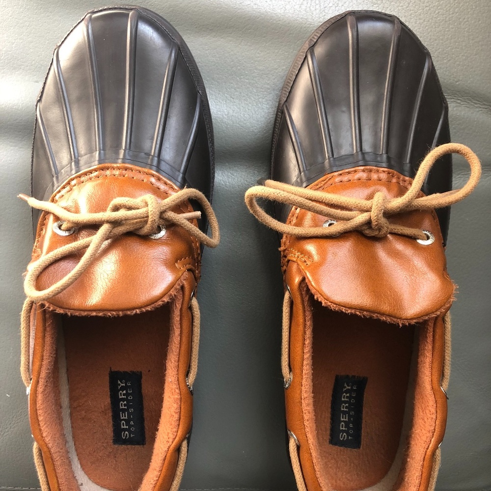 Sperry Saltwater 1-Eye Duck Booties Womens 7 black/tan